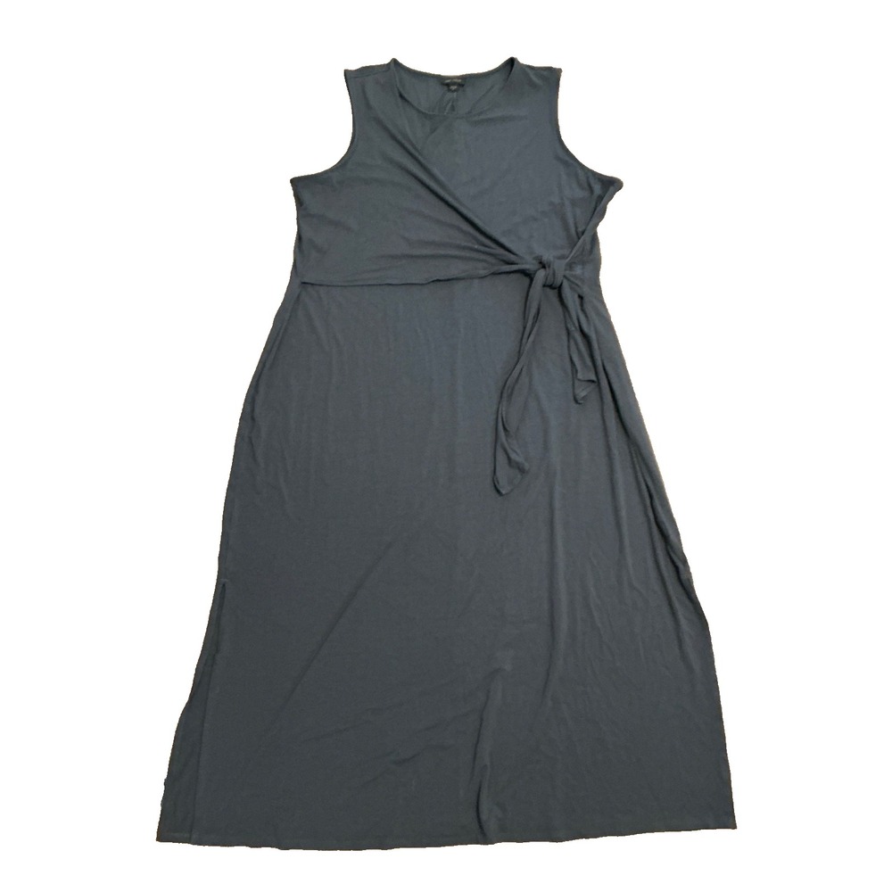 J. Jill Wearever Collection Maxi Dress Women's Size 2X Side Tie Wrap Long Gray